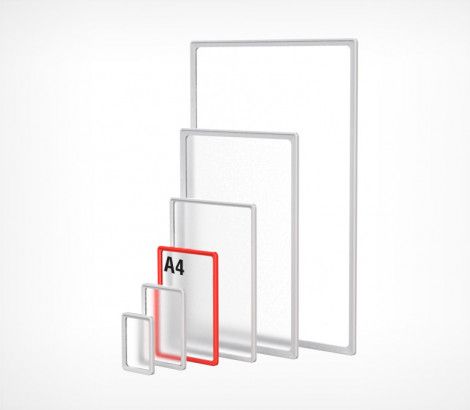 Пластикова рамка формату А4 сіра