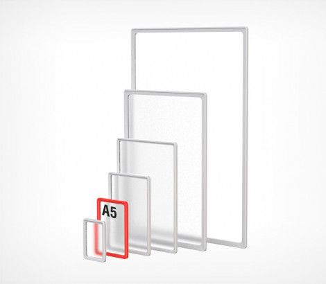 Пластикова рамка формату А5 сіра