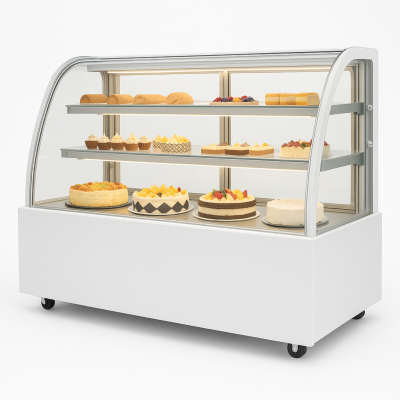 Вітрина кондитерська холодильна Hurakan HKN-LPD210 White (1,2 м, кругла)