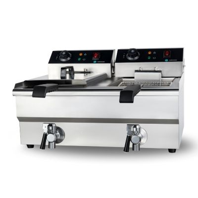 Фритюрниця Hurakan HKN-FT1010N подвійна з краном 10+10 л