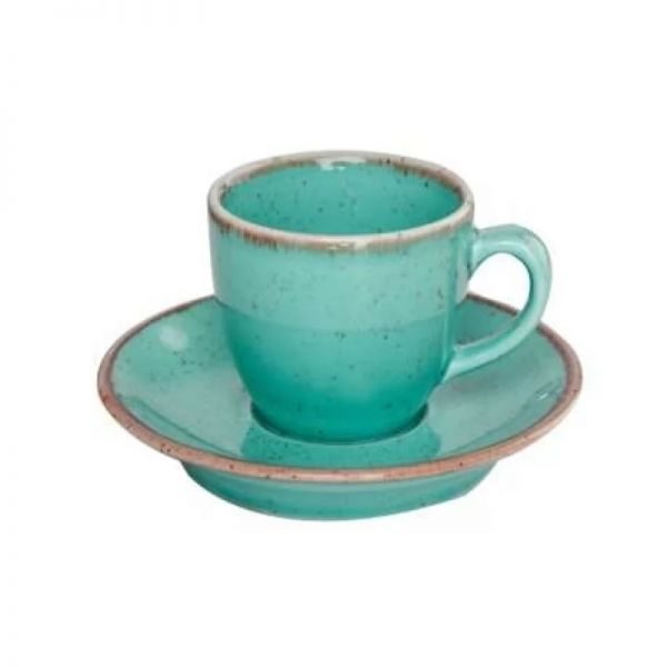 Porland Basic Turquoise Чашка кавова з блюдцем 80 мл