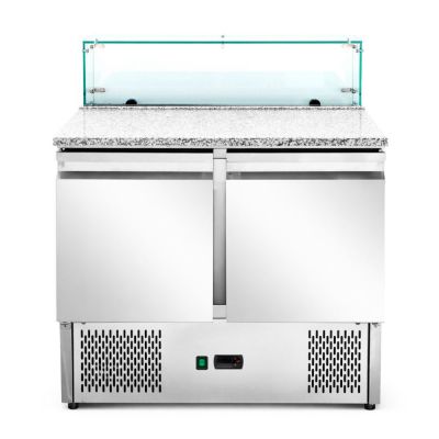 Саладета Hurakan HKN-PZLGV2S 2-х дверна з гранітною поверхнею і склом