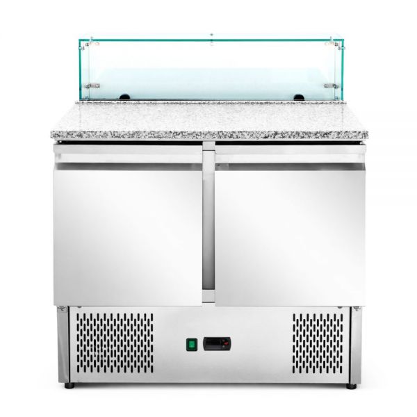 Саладета Hurakan HKN-PZLGV2S 2-х дверна з гранітною поверхнею і склом