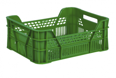 Ящик пластиковий перфорований 400х300х155 зелений