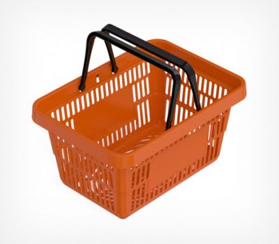 Кошик покупця з посиленими ручками, 20 літрів помаранчевий