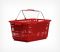 Кошик покупця пластиковий з металевими ручками, 30 літрів, червоний