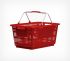 Кошик покупця пластиковий з металевими ручками, 30 літрів, червоний