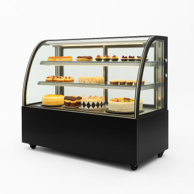 Вітрина кондитерська холодильна Hurakan HKN-LPD210 Black (1,2 м, кругла)