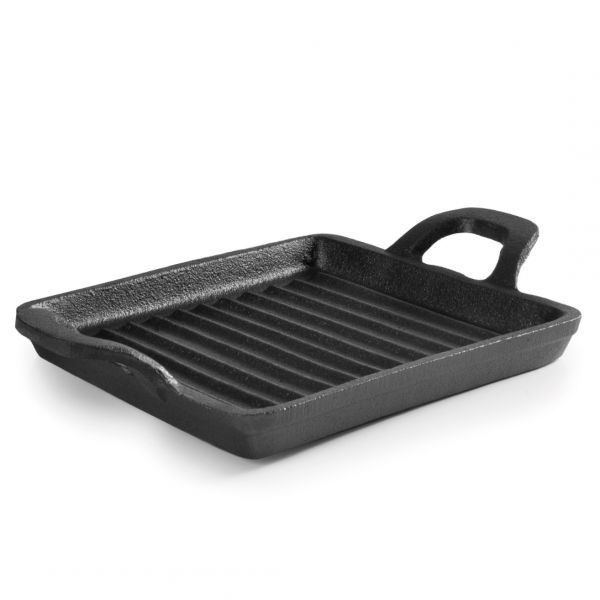 25775 Пательня-гриль чавунна з двома ручками 14х14х1,7 см