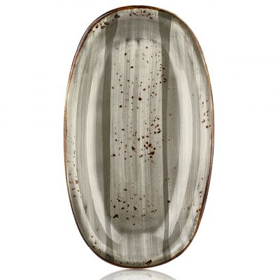 HA-SP-ZT-34-OV Блюдо овальне 34х20 см, колір сірий (Supreme), серія "Harmony"