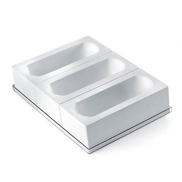 GIANDUIA/3 Набір силіконових форм "джандуйя"  250 x 80 h 90 mm, 3 x 1200 ml (3 форми + таця)