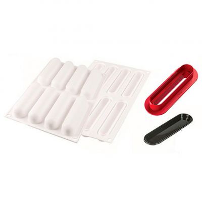 FINGERS 75 Форма силіконова для еклерів 130 x27  h 27 мм 76 мл x 10 = 760 мл + каттер + 10 подложек