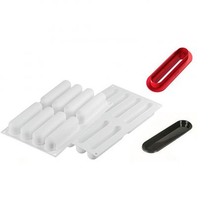 L'ECLAIR 120 Форма силіконова для еклерів 135 x28 h 37 мм120 мл x 8 = 960 мл+каттер+10 підкладок