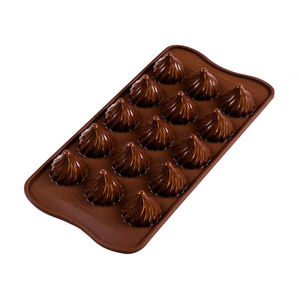 SCG47 Форма силіконова для шоколаду "полум'я" 110x240 h28 мм, Ø27 мм (15х8 мл)