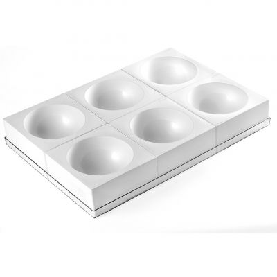 ZUC160/6 Набір силіконових форм "напівсфера" d 160, h 80 мм (6 шт.) + таця 60*40 см