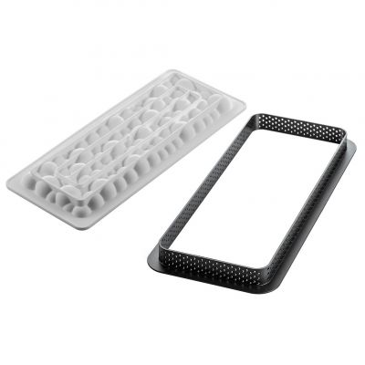 KIT TARTE RING BUBBLE 265x105 MM Форма силіконова 250x85х20 мм + 1 кільце (265x105х20 мм) - 1 форма