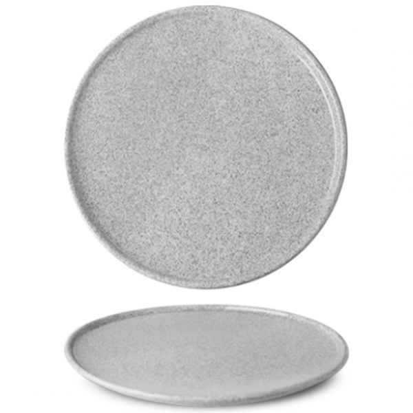G1X2124 Тарілка кругла 24 см,  колір світло-сірий, серія " Granit" (глянцеве глазування)