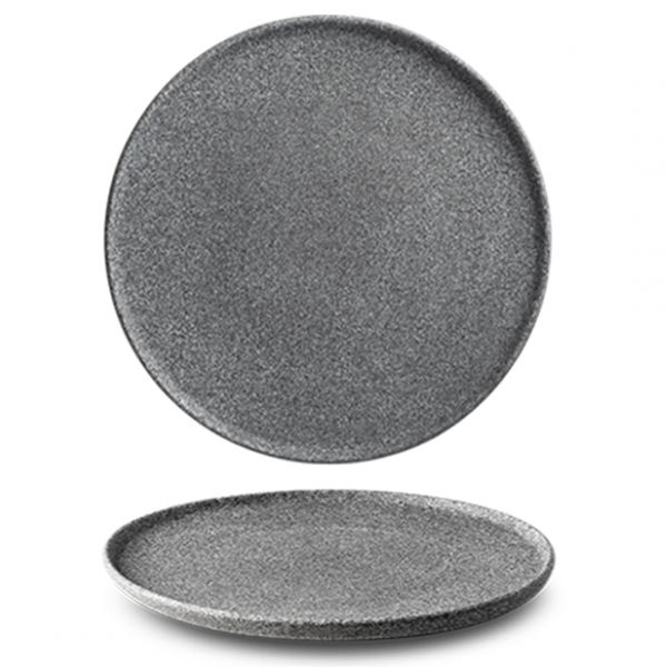 G4Q2124 Тарілка кругла 24 см, колір темно-сірий,  серія " Granit" (без глазування)