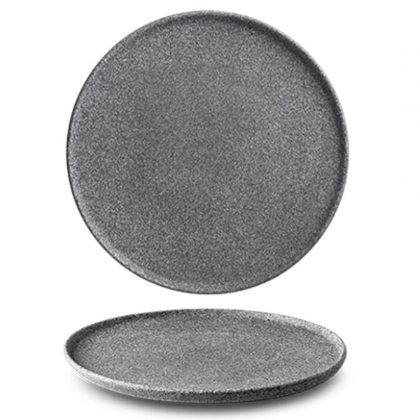 G4Q2126 Тарілка кругла 26 см, колір темно-сірий,  серія " Granit" (без глазування)