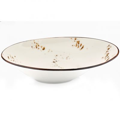 HA-EL-GBR-27-CK Тарілка для пасти з асиметричним бортом 27 см, колір білий (Elegance), серія "Harmon