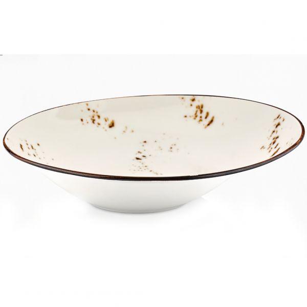 HA-EL-GBR-27-CK Тарілка для пасти з асиметричним бортом 27 см, колір білий (Elegance), серія "Harmon