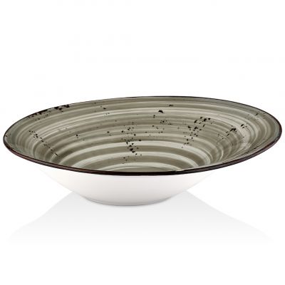 HA-SP-GBR-27-CK Тарілка для пасти з асиметричним бортом 27 см, колір сірий (Supreme), серія "Harmony