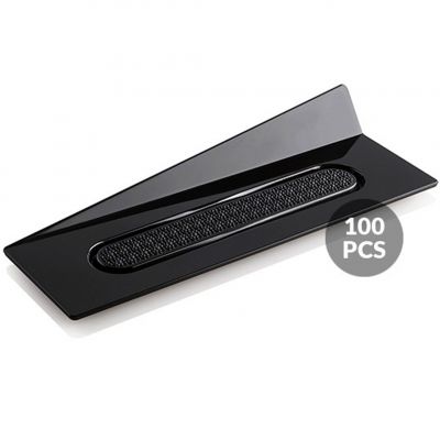 SET 100 BLACK TRAYS - RECTANGLE 140X40 MM Набір підставок під десерти 100 шт.140x40 мм