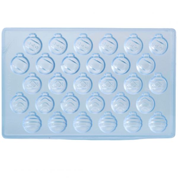 MA1974 Форма для шоколаду "Ялинкова іграшка" 30х26 мм, h 16,5 мм (5х6 шт.)