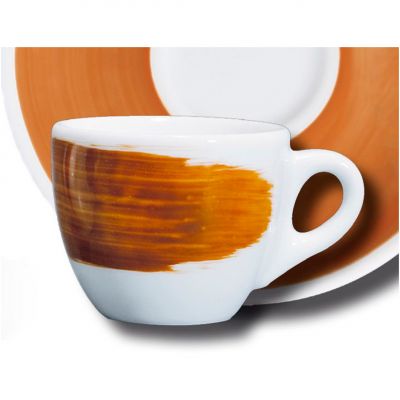 35122 Чашка cappuccino 180 мл Caramel "Verona Millecolori Hand Painted Brush stroke B with handle"