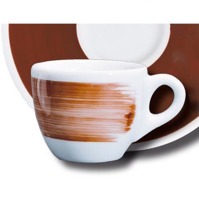 35123 Чашка cappuccino 180 мл Brown "Verona Millecolori Hand Painted Brush stroke B with handle"