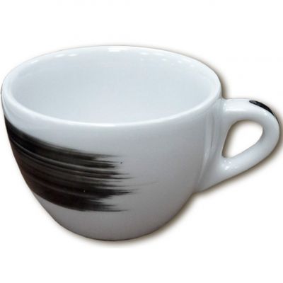 38445 Чашка cappuccino 180 мл Black stroke B "Verona/Palermo Millecolori Hand Painted Brush stroke B