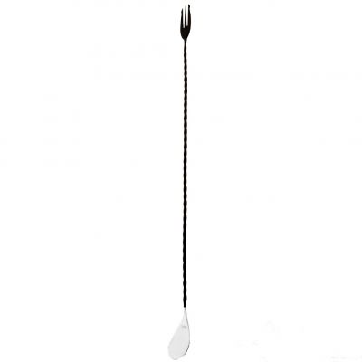 B004FXLB Барна ложка чорна матова 45 см з вилкою, сталь 18/10