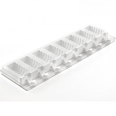 GEL04M Набір форм для морозива "міні танго" 67x32xh22 мм  (2 форми+2 таці 12х40 см + 100 паличок)