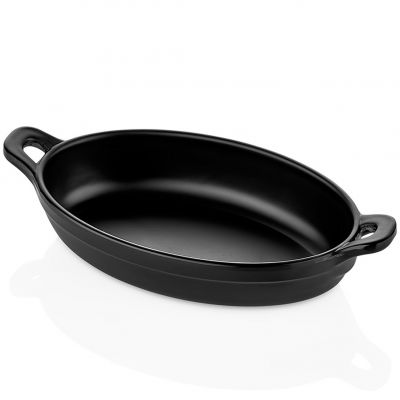 24016.BL Блюдо для подачі меламінове чорне 15x8 см, h-3,5 см