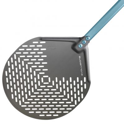 E-32F/60 Лопата для піци кругла перфорована ал. 33x33 см, ручка з ал. 60 см, повний розмір 96 см