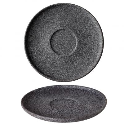 G4Q1714 Блюдце 14 см колір темно-сірий,  серія " Granit" (без глазування)