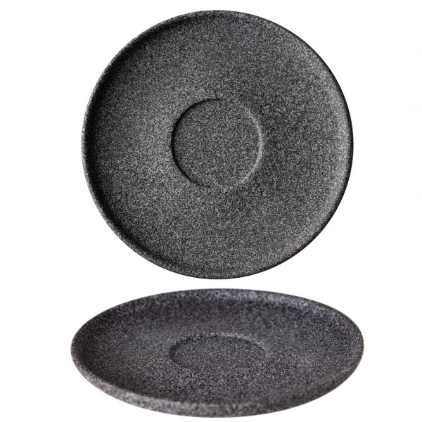 G4Q1714 Блюдце 14 см колір темно-сірий,  серія " Granit" (без глазування)
