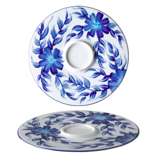 PUL1717-X8851 Блюдце 17 см декор  Flowers серія "Indigo"