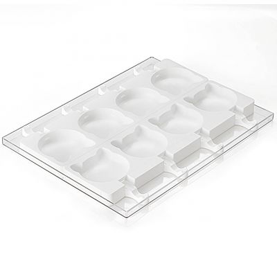 GEL08 Набір для морозива "котик" 88,5 х20 мм (2 форми, таця, 50 паличок)