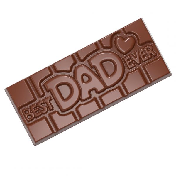 12017 CW Форма для шоколадної плитки "Best dad ever" 118х50 мм h 8 мм, 1х4 шт./45 г