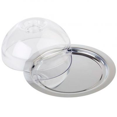 13622 Блюдо н/ж 22 см (без ручок) з кришкою h 9,5 см