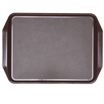 591800 Таця прямокутна з ручками коричнева 43х31 см