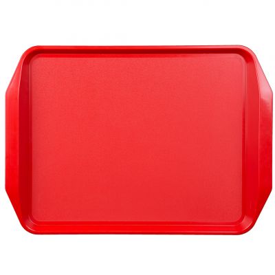 591801 Таця прямокутна з ручками червона 43х31 см