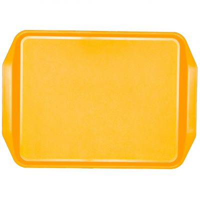 591802 Таця прямокутна з ручками жовта 43х31 см