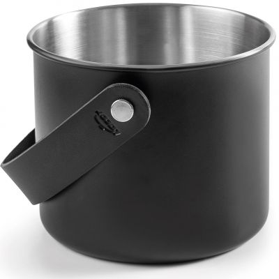 65414 Відро для льоду чорне зі шкіряною ручкою, d-14 см, 1,5 л
