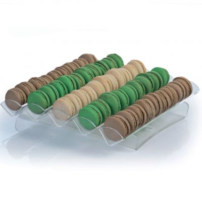 AGO5801 Підставка для макаронс d 45 мм на 5 відділень прозора, 31,5х32,5 h 6,5 см
