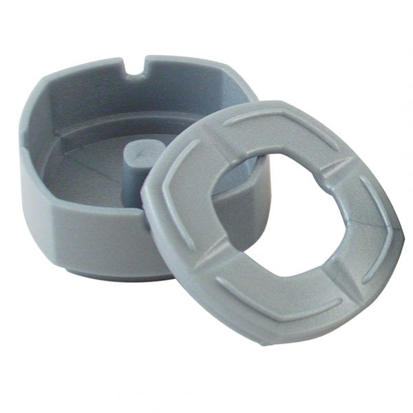 C004GS Попільниця 8 см вогнестійка та з захистом від вітру, колір срібний