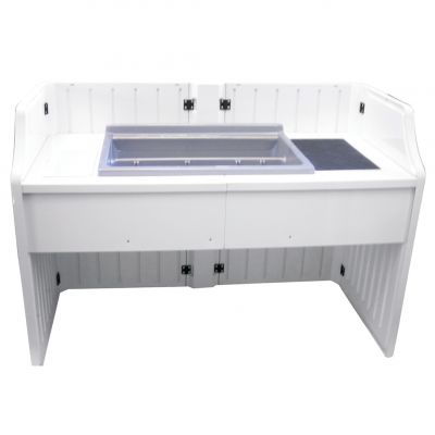 CB002G Стійка барна 1,6х1,15х0,72 м біла з сірою вставкою