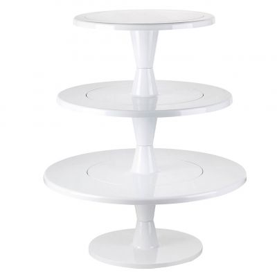 HULA UP XXL WHITE Стійка трьохярусна біла d240 мм, d300 мм, d350 мм