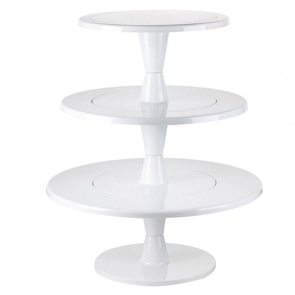 HULA UP XXL WHITE Стійка трьохярусна біла d240 мм, d300 мм, d350 мм